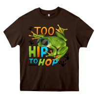 Chocolate Brown too hip to hop frog Heavy Core Tee - LillyAllenDesigns