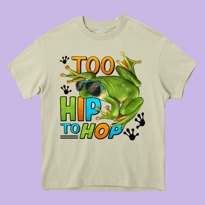 Too Hip To Hop Frog Heavy Core Tee Designed By Lillyallendesigns