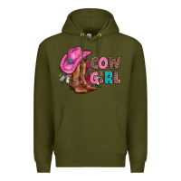 Army Green valentine day boots hat and roses Premium Hoodie - AdoDesignShop