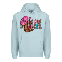 Blue Mist valentine day boots hat and roses Premium Hoodie - AdoDesignShop