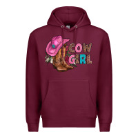 Burgundy valentine day boots hat and roses Premium Hoodie - AdoDesignShop