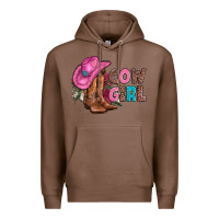 Chestnut valentine day boots hat and roses Premium Hoodie - AdoDesignShop