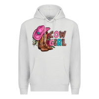 Dove Grey valentine day boots hat and roses Premium Hoodie - AdoDesignShop