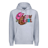 Heather Grey valentine day boots hat and roses Premium Hoodie - AdoDesignShop