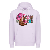 Lilac valentine day boots hat and roses Premium Hoodie - AdoDesignShop