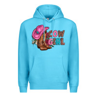 Ocean Blue valentine day boots hat and roses Premium Hoodie - AdoDesignShop