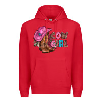 Red valentine day boots hat and roses Premium Hoodie - AdoDesignShop