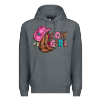 Rock valentine day boots hat and roses Premium Hoodie - AdoDesignShop