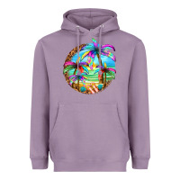 Lavender summer colorful palms Heavyweight Hoodie - texasbilliewilder