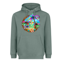 Sage summer colorful palms Heavyweight Hoodie - texasbilliewilder