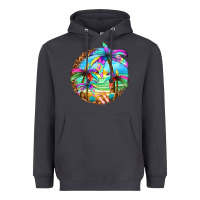 Smoke summer colorful palms Heavyweight Hoodie - texasbilliewilder
