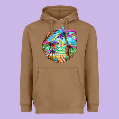 Summer Colorful Palms Heavyweight Hoodie Designed By Texasbilliewilder