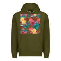Army Green hatched egg easter chicks seamless pattern Premium Hoodie - Artiststas