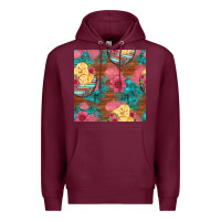Burgundy hatched egg easter chicks seamless pattern Premium Hoodie - Artiststas