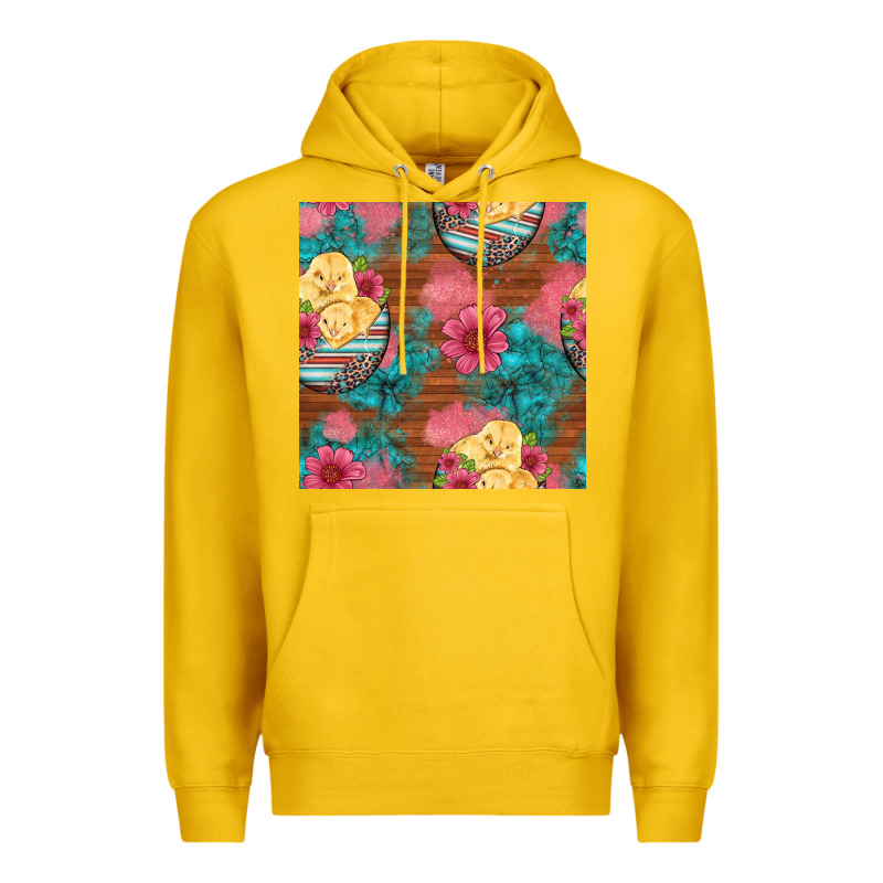 Hatched Egg Easter Chicks Seamless Pattern Premium Hoodie by Artiststas | Teevron