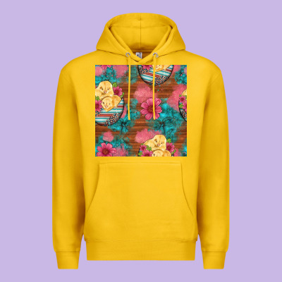 Hatched Egg Easter Chicks Seamless Pattern Premium Hoodie Designed By Artiststas