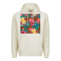 Oatmeal Heather hatched egg easter chicks seamless pattern Premium Hoodie - Artiststas