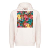 Pale Pink hatched egg easter chicks seamless pattern Premium Hoodie - Artiststas