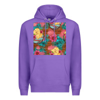 Purple hatched egg easter chicks seamless pattern Premium Hoodie - Artiststas
