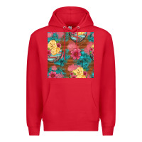 Red hatched egg easter chicks seamless pattern Premium Hoodie - Artiststas