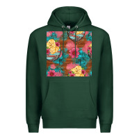 Sports Green hatched egg easter chicks seamless pattern Premium Hoodie - Artiststas