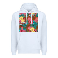 White hatched egg easter chicks seamless pattern Premium Hoodie - Artiststas