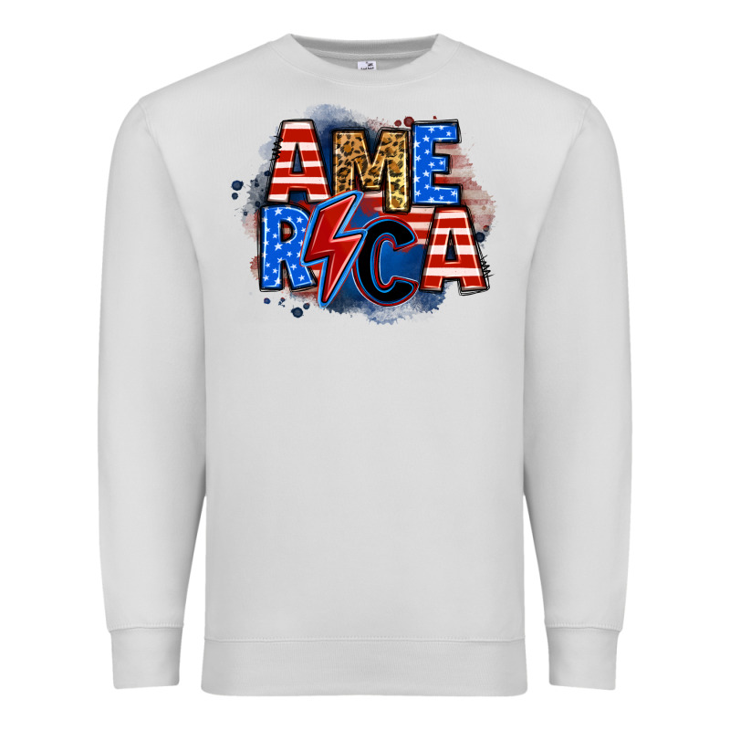 America Lightning Bolt Premium Sweatshirt by Zillion Design Studio | Teevron