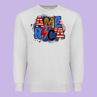 America Lightning Bolt Premium Sweatshirt Designed By Zillion Design Studio