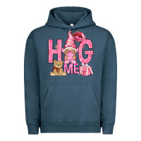 Pigment Midnight Navy hug me with gnome Urban Hoodie - NancyCooperArtShop