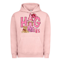 Pigment Salmon hug me with gnome Urban Hoodie - NancyCooperArtShop