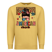 Antique Gold american mom junkie messy bun Premium Sweatshirt - Zillion Design Studio