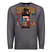 Charcoal Heather american mom junkie messy bun Premium Sweatshirt - Zillion Design Studio