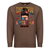 Chestnut american mom junkie messy bun Premium Sweatshirt - Zillion Design Studio