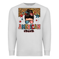 Dove Grey american mom junkie messy bun Premium Sweatshirt - Zillion Design Studio