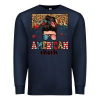 Navy american mom junkie messy bun Premium Sweatshirt - Zillion Design Studio