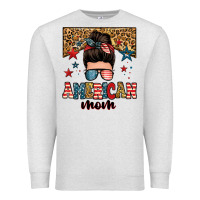 Oatmeal Heather american mom junkie messy bun Premium Sweatshirt - Zillion Design Studio