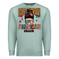 Seafoam american mom junkie messy bun Premium Sweatshirt - Zillion Design Studio