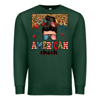 Sports Green american mom junkie messy bun Premium Sweatshirt - Zillion Design Studio