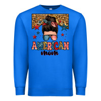True Royal american mom junkie messy bun Premium Sweatshirt - Zillion Design Studio