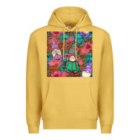 Antique Gold floral easter gnomes seamless pattern Premium Hoodie - Artiststas