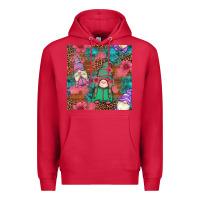 Cardinal floral easter gnomes seamless pattern Premium Hoodie - Artiststas