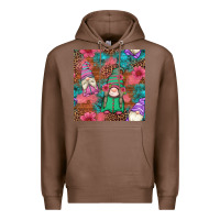 Chestnut floral easter gnomes seamless pattern Premium Hoodie - Artiststas