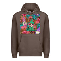 Coffee floral easter gnomes seamless pattern Premium Hoodie - Artiststas