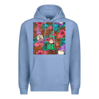 Colony Blue floral easter gnomes seamless pattern Premium Hoodie - Artiststas