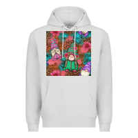 Dove Grey floral easter gnomes seamless pattern Premium Hoodie - Artiststas