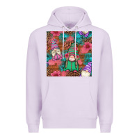Lilac floral easter gnomes seamless pattern Premium Hoodie - Artiststas
