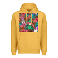 Mustard floral easter gnomes seamless pattern Premium Hoodie - Artiststas