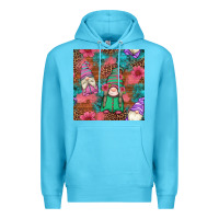 Ocean Blue floral easter gnomes seamless pattern Premium Hoodie - Artiststas