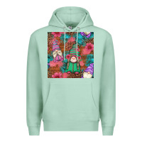Seafoam floral easter gnomes seamless pattern Premium Hoodie - Artiststas