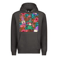 Smoke floral easter gnomes seamless pattern Premium Hoodie - Artiststas